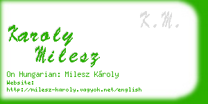 karoly milesz business card